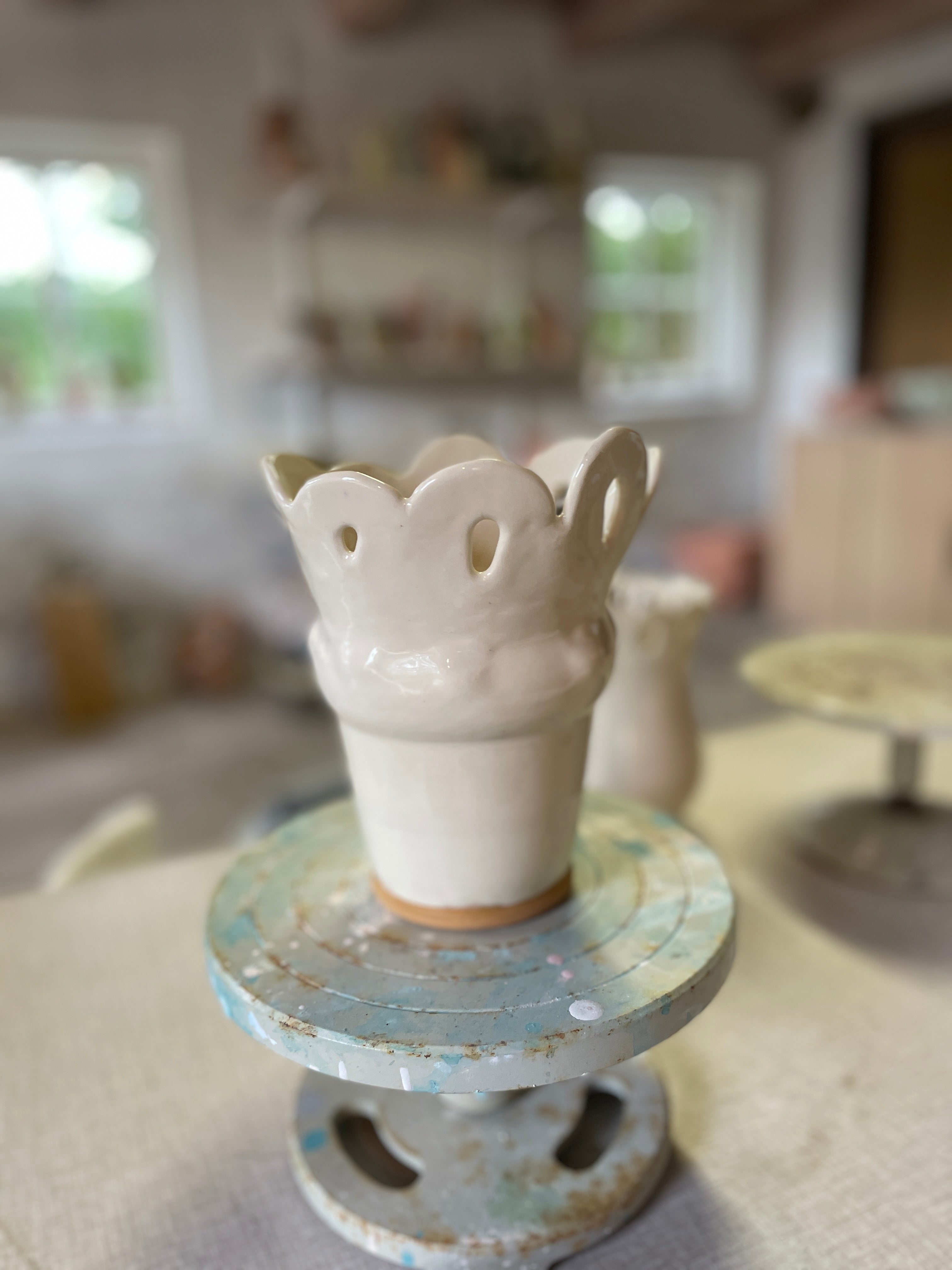 White Flower Vase medium #2