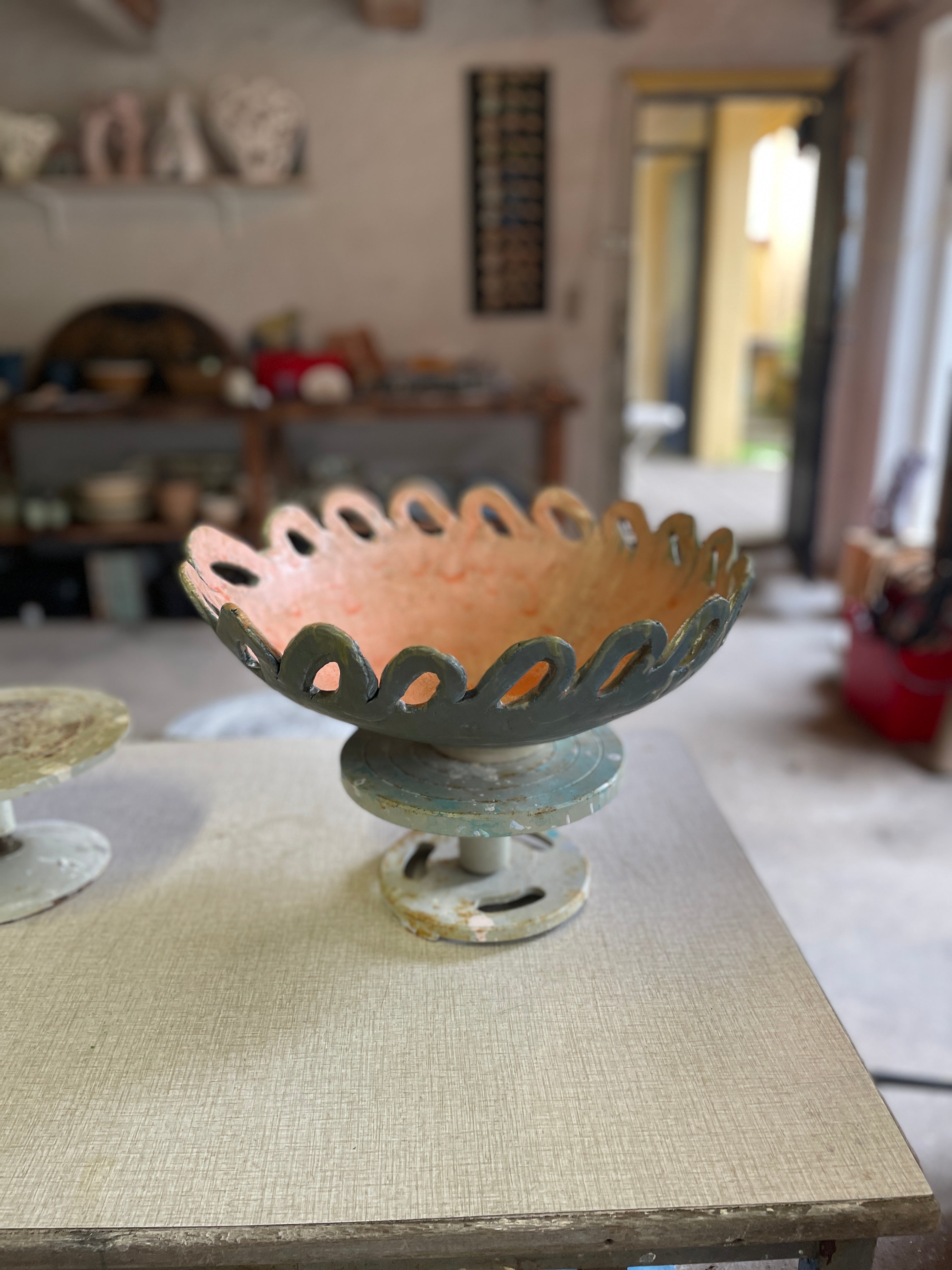 Big Bowl Orange Green and Blue