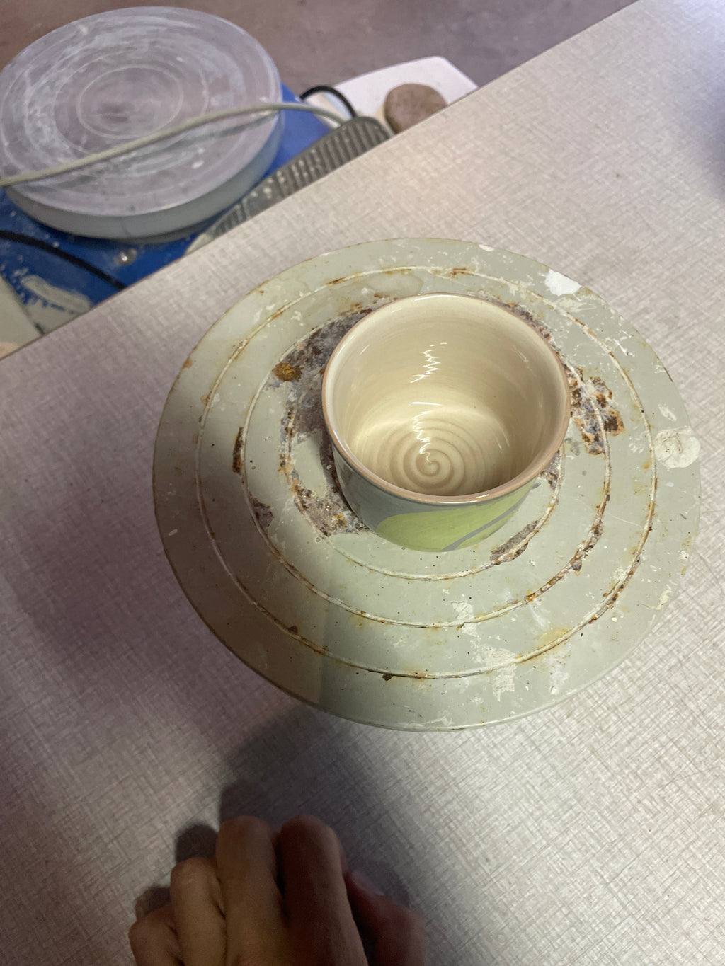 Grey Green Spiral Coffee/Tea Cup