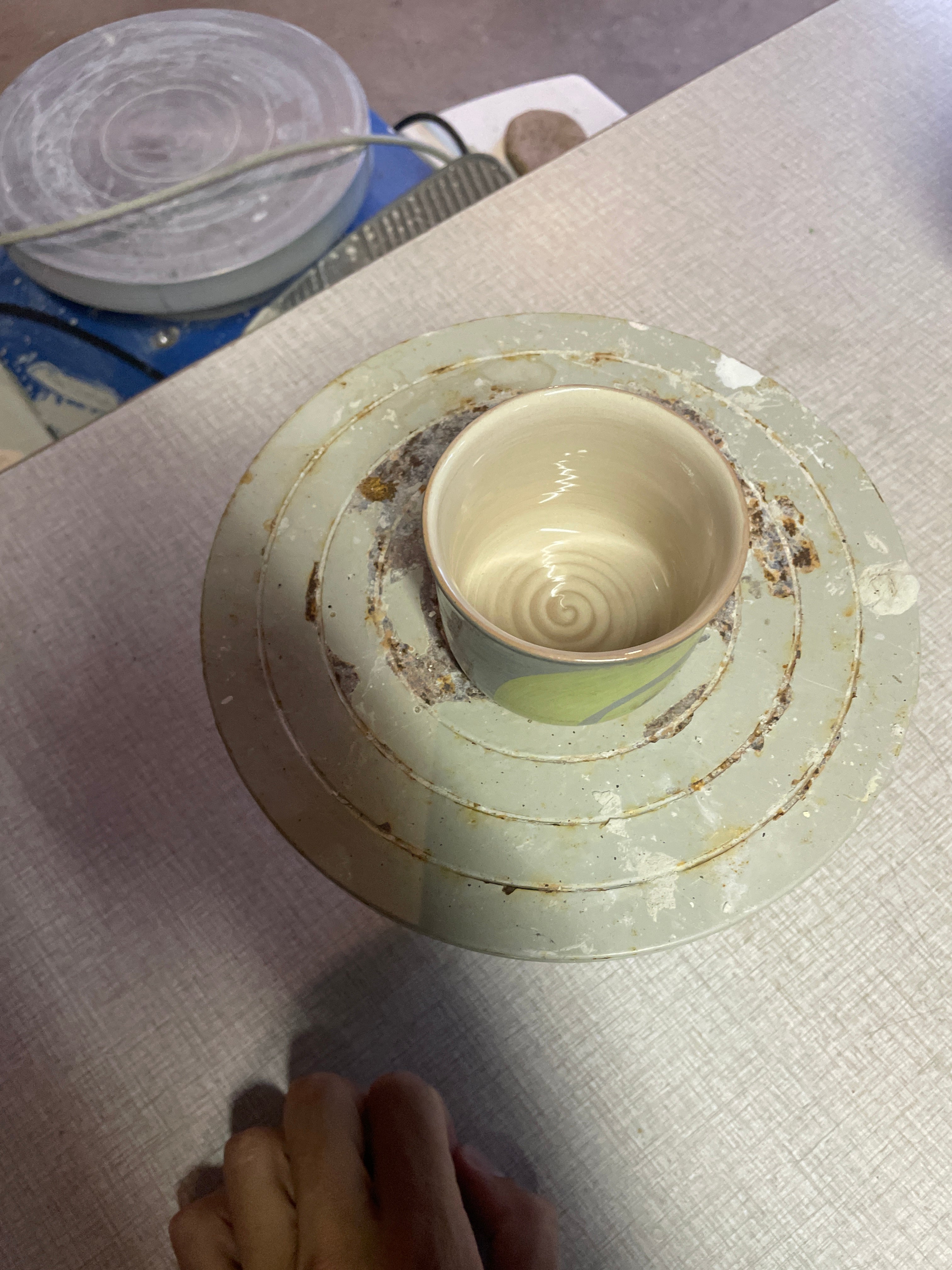 Grey Green Spiral Coffee/Tea Cup