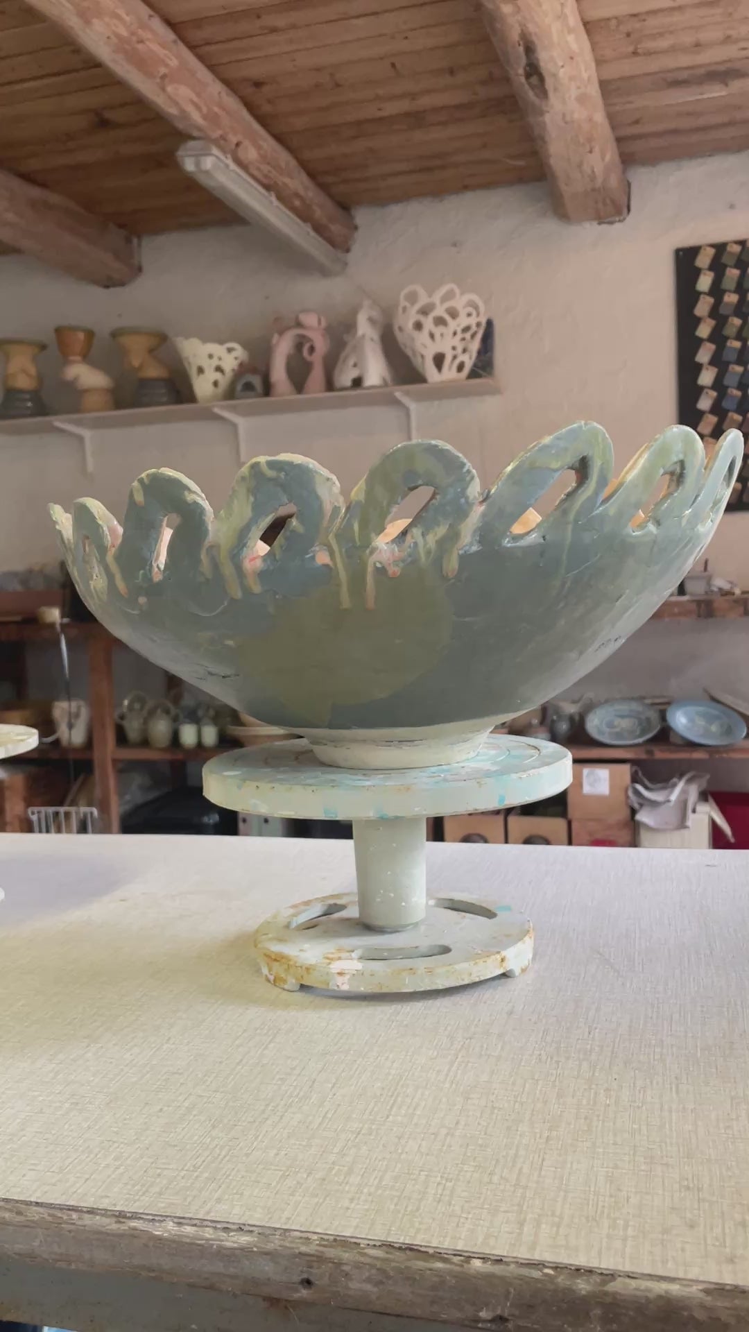 Big Bowl Orange Green and Blue