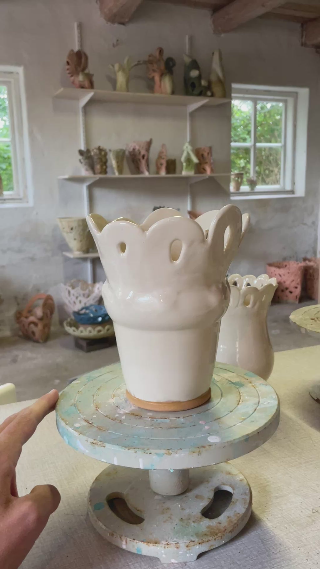 White Flower Vase medium #2