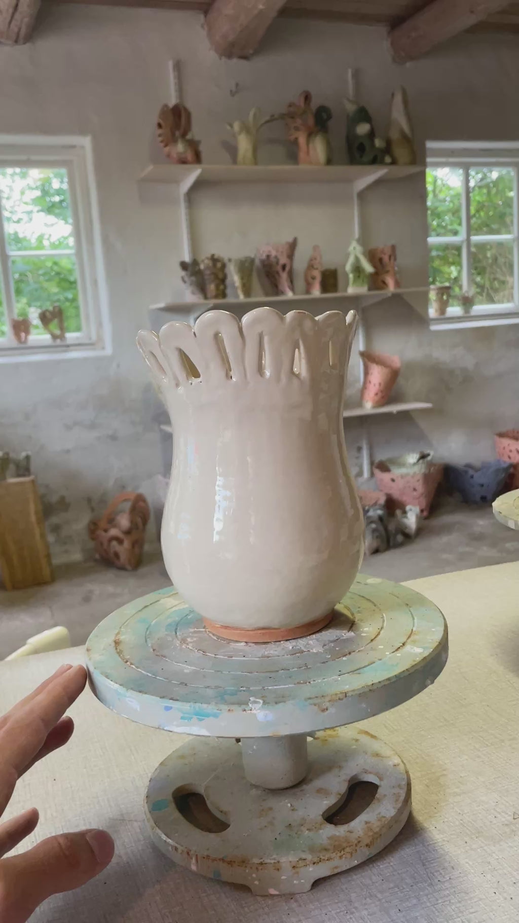 White Flower Vase medium #1